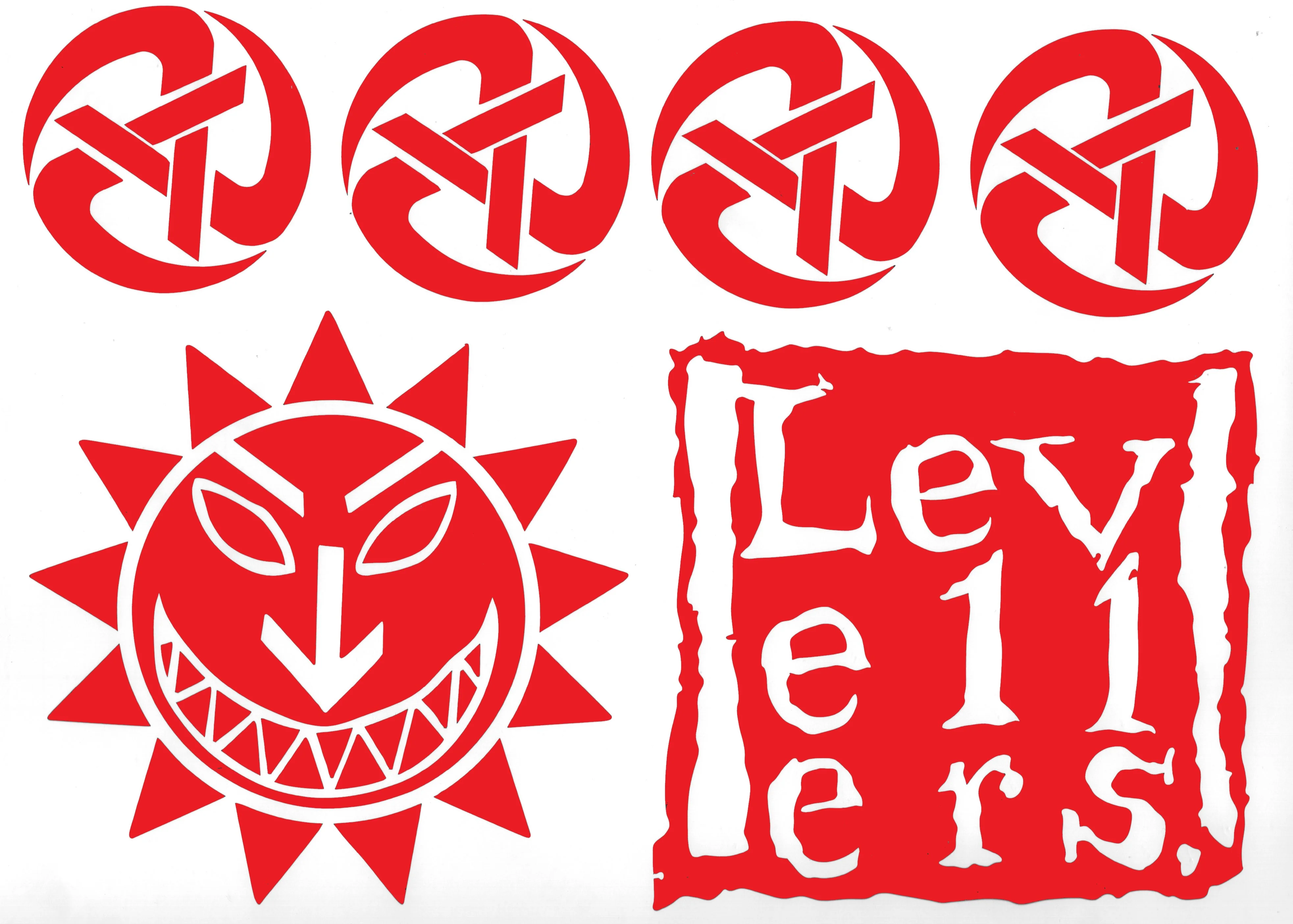 Levellers Vehicle Decal Set - Small - Logo, Rolling A's, Sun Face - Image 3