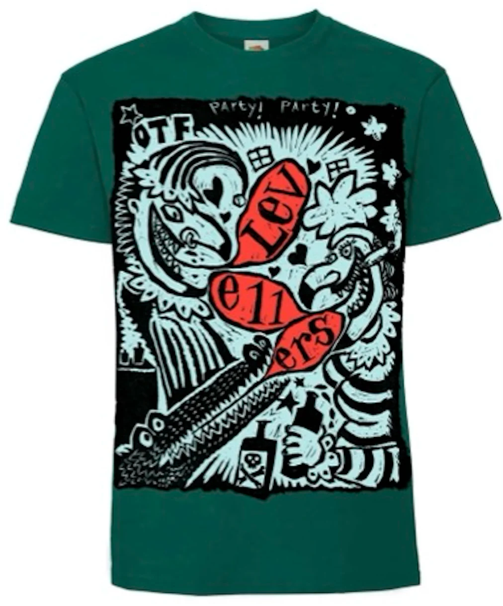 TS - Party Party - Red, Blue & Black on Green